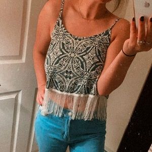 Blue Fringe Reversible Tank